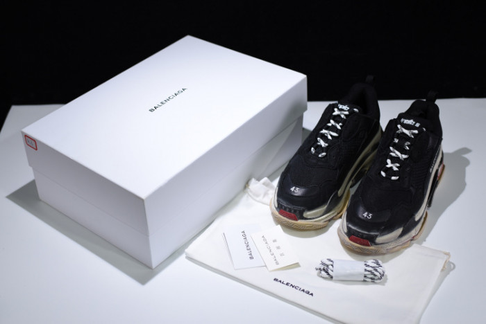 balen 17fw triple s trainer black/ red 483513 w06e1 1000