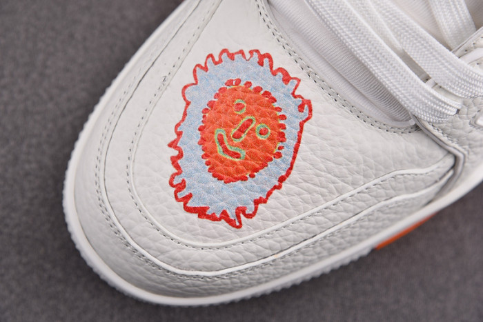 l&v x yayoi kusama trainer white print