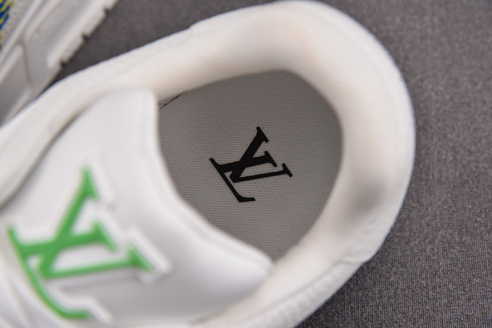 l&v x yayoi kusama trainer white print