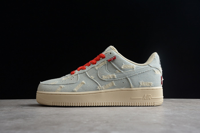 L*v*s x nike air force 1 07 low denim university red vi6396-158