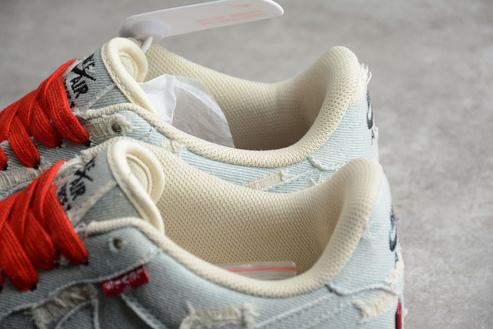 L*v*s x nike air force 1 07 low denim university red vi6396-158