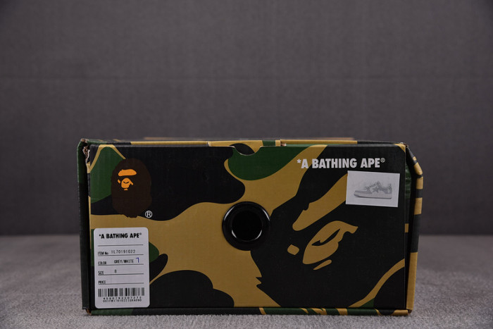 a bathing ape bape sta patent leather white grey