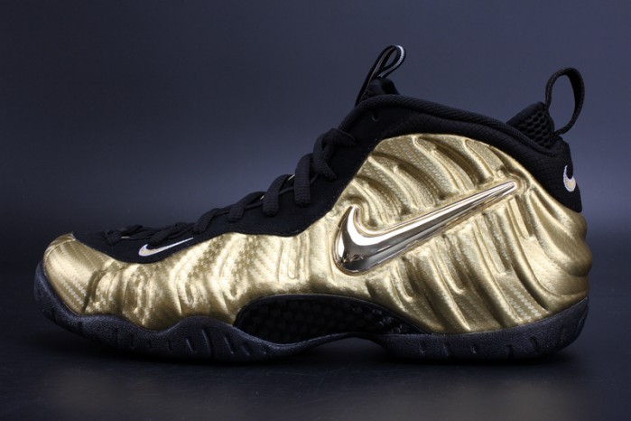 air foamposite pro “metallic gold” black mens 624041-701