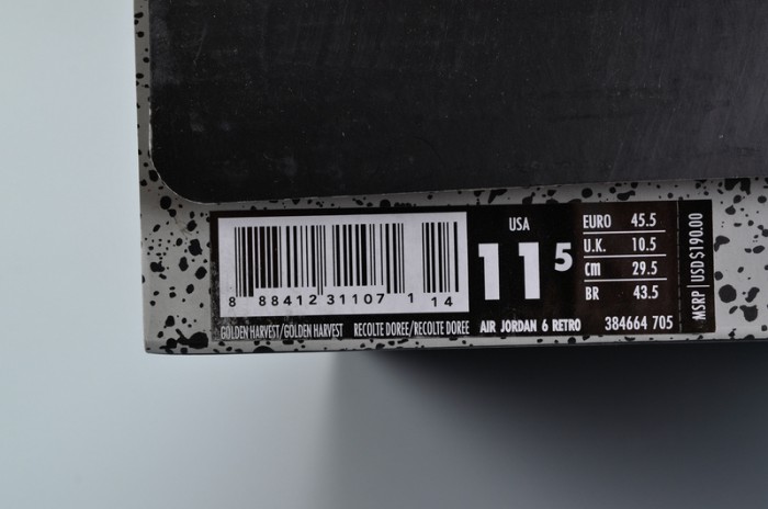 air jordan 6 retro "golden harvest" mens 384664-705