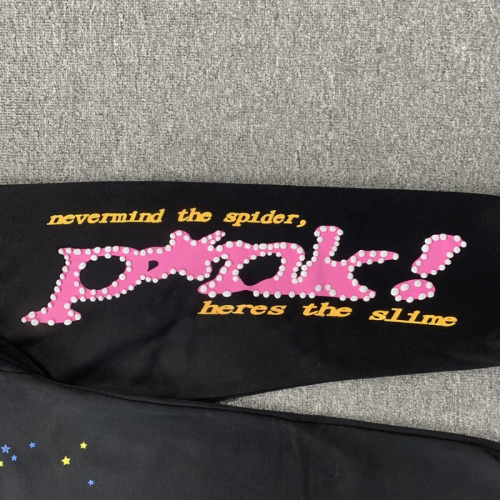 sp5der p*nk sweatpants black