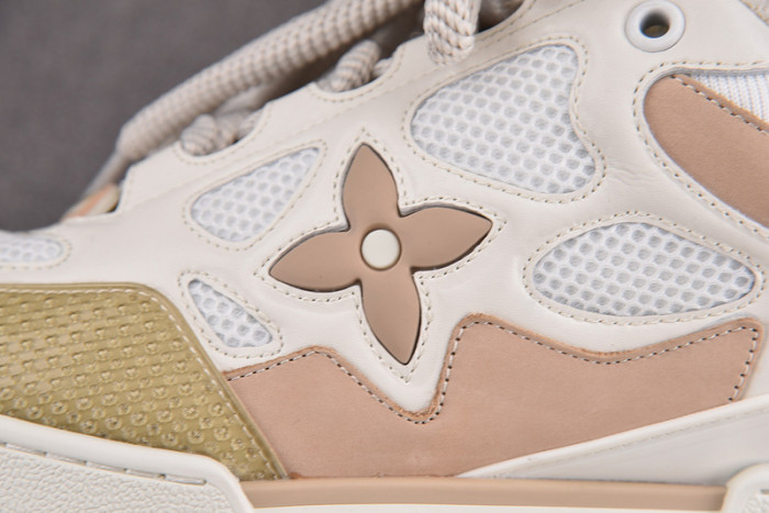 l&v skate sneaker beige white