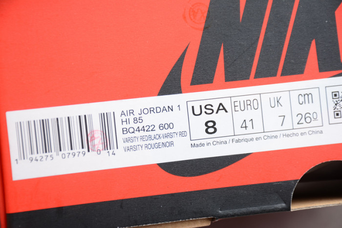 air jordan 1 retro high 85 varsity red bq4422-600