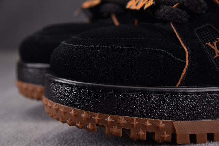 l&v trainer maxi black brown suede
