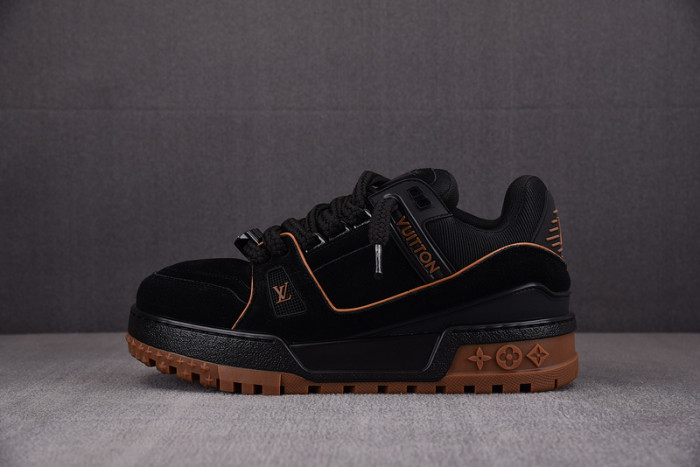 l&v trainer maxi black brown suede