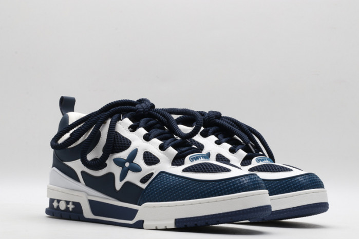 l&v skate sneaker marine white