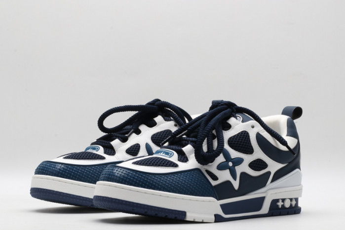 l&v skate sneaker marine white