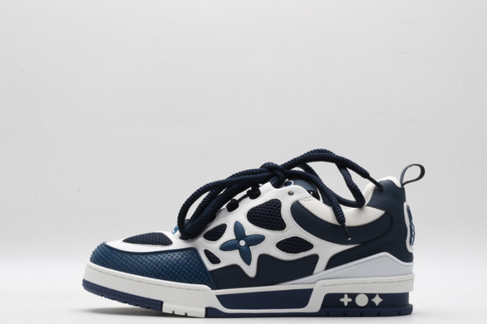 l&v skate sneaker marine white