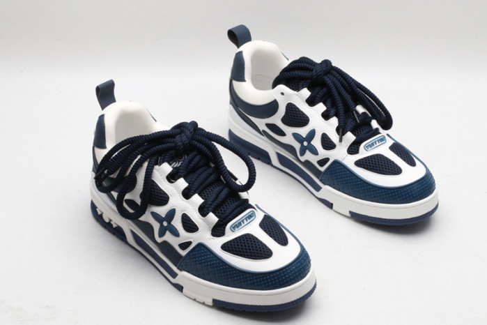 l&v skate sneaker marine white