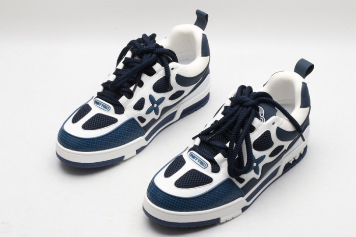 l&v skate sneaker marine white