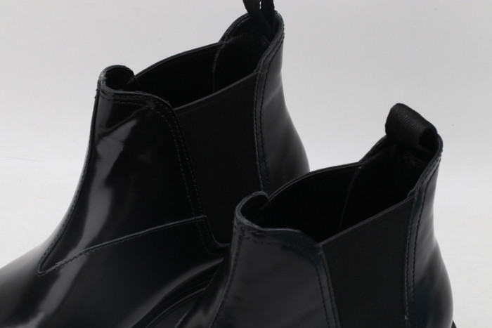 prad monolith brushed leather chelsea boots