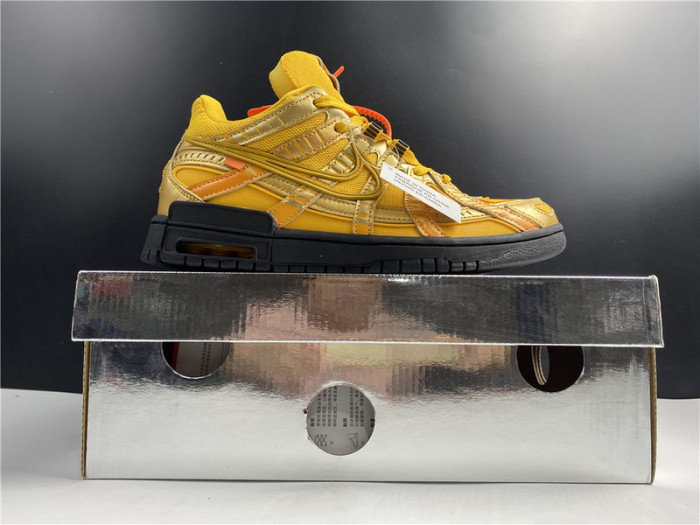 fw x nike air rubber dunk “university gold” cu6015-700