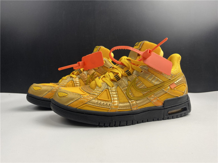fw x nike air rubber dunk “university gold” cu6015-700