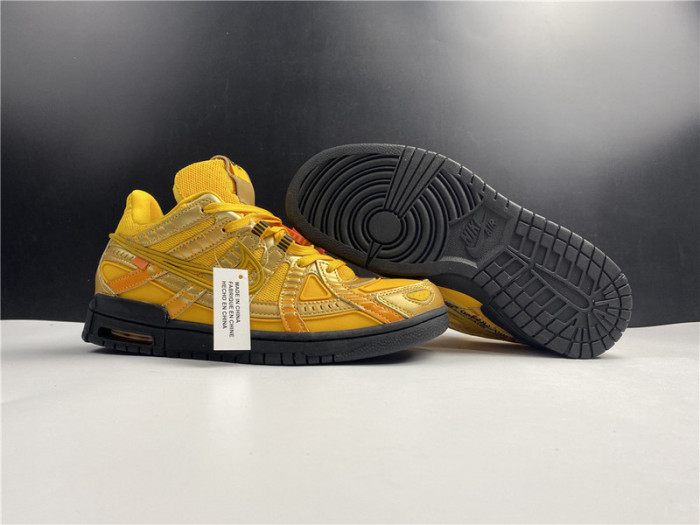 fw x nike air rubber dunk “university gold” cu6015-700