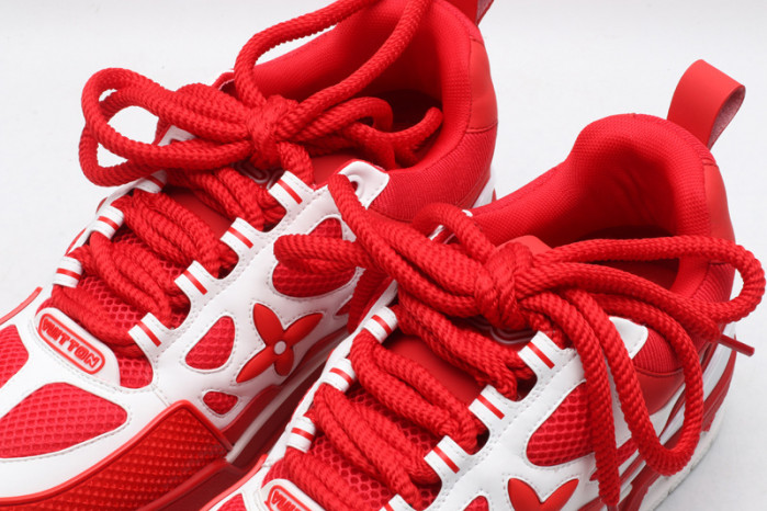 l&v skate sneaker red white