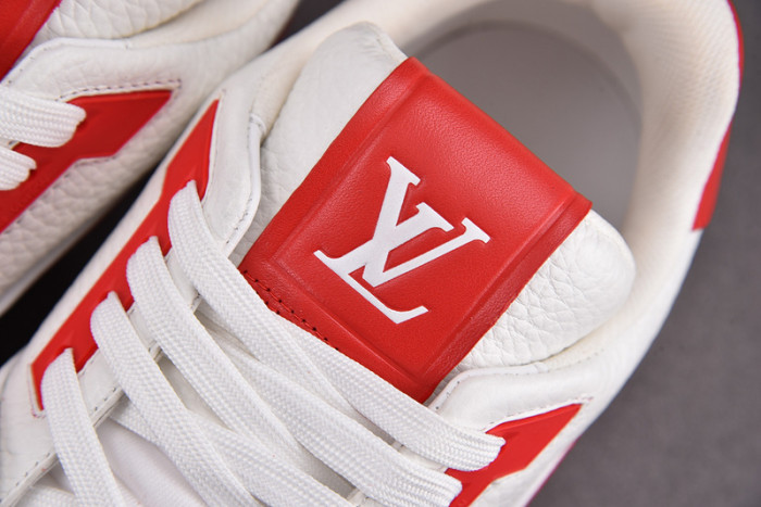 l&v x yayoi kusama trainer white red