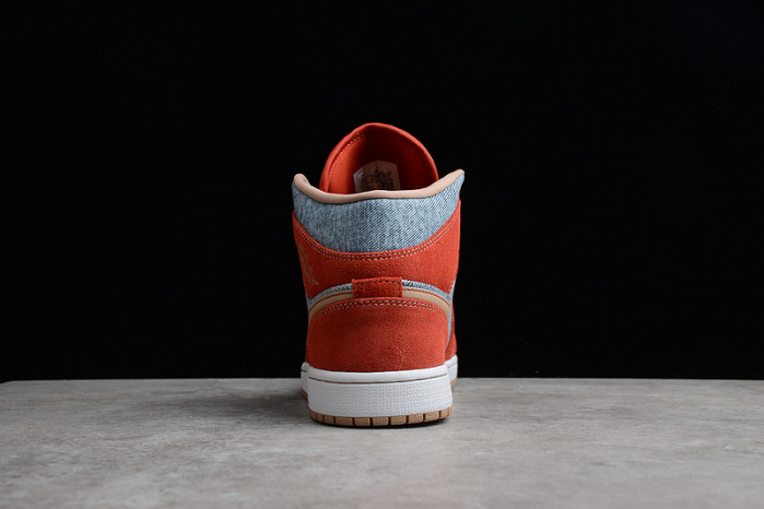 jordan 1 mid denim red - dm4352-600