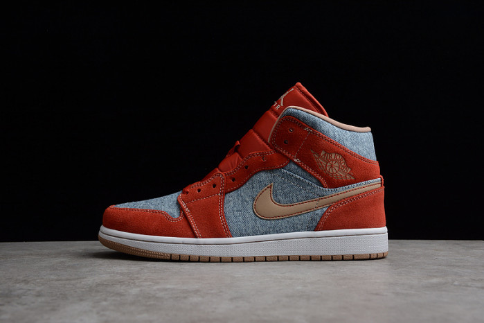 jordan 1 mid denim red - dm4352-600