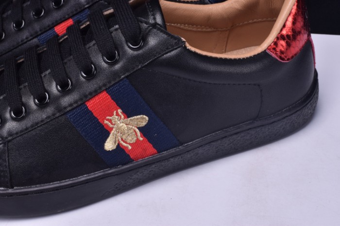 gu ace embroidered low-top sneaker black with bee mens 431942-a38g0