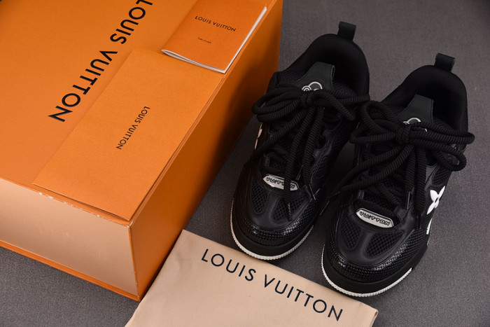 l&v skate sneaker black white