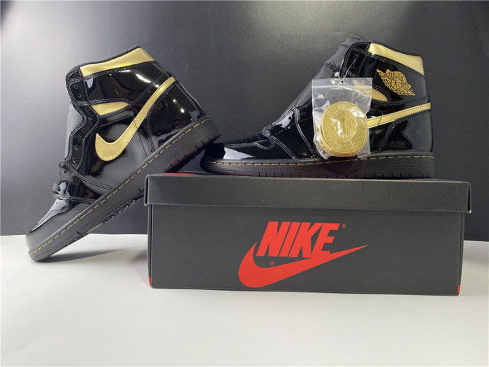 air jordan 1 retro high black metallic gold (2020) 555088-032