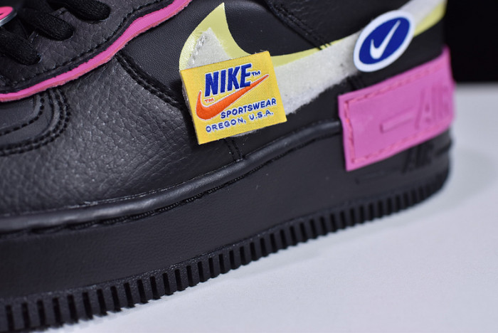 nike air force 1 shadow removable patches black pink cu4743-001