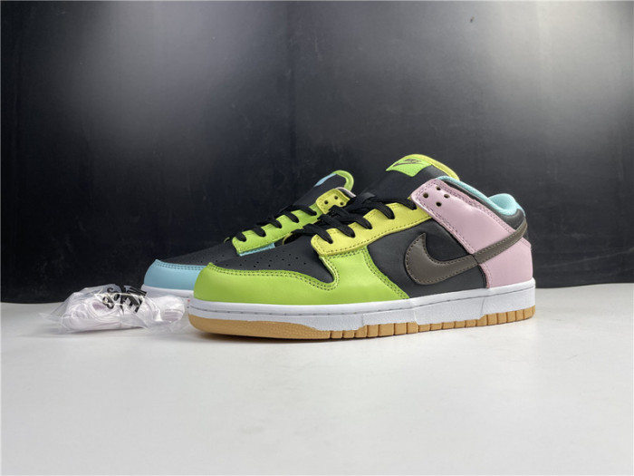 nike dunk low le oil green multi camo dh0957-001